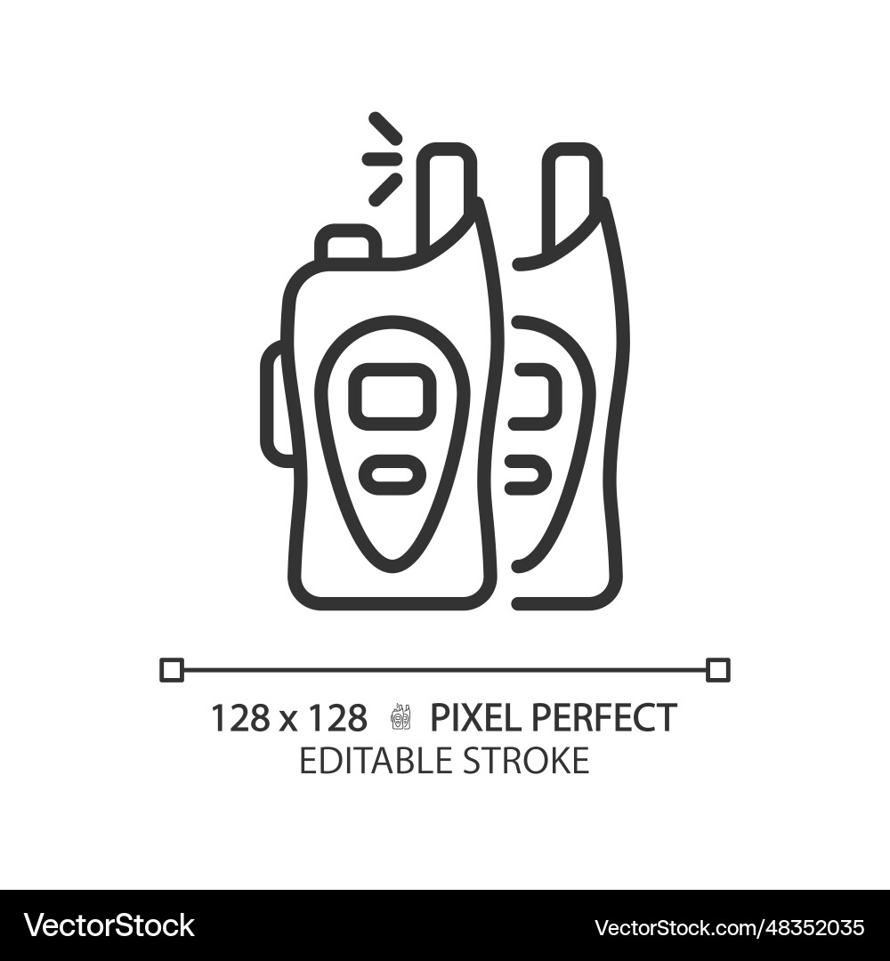 Customizable walkie talkie simple thin linear Customizable walkie talkie simple thin linear vector image