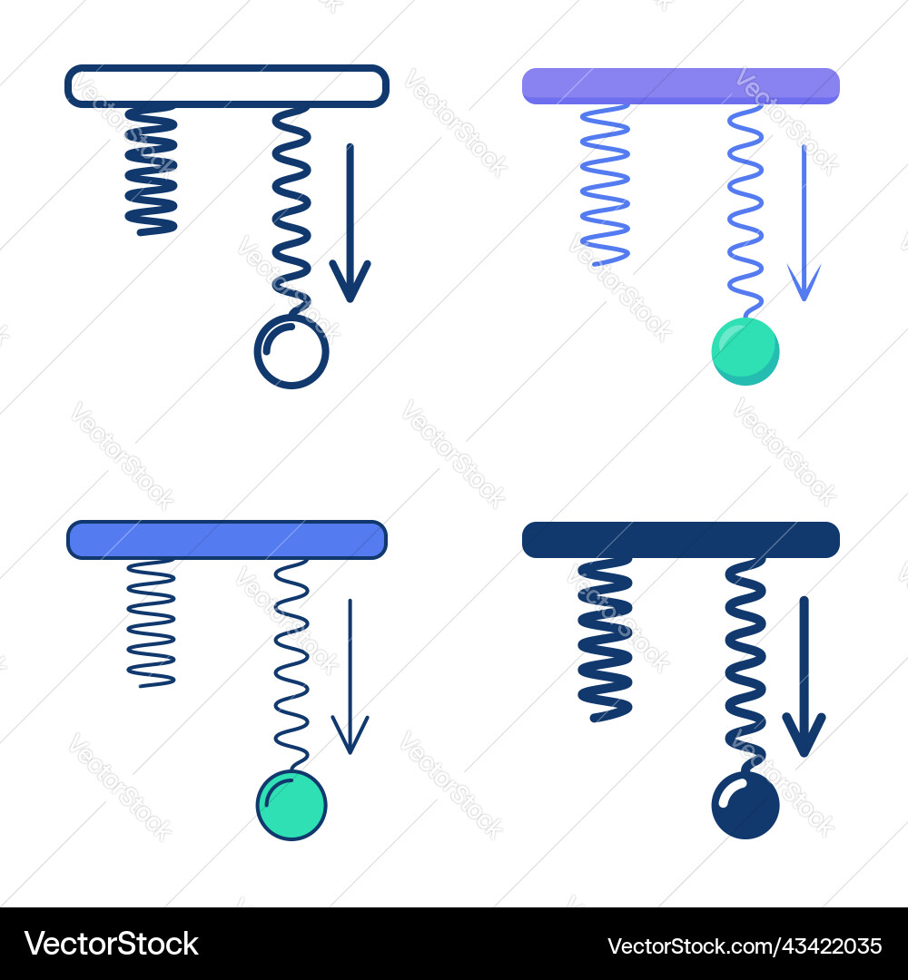 Elastic force icon set in flat and line style Elastic force icon set in flat and line style vector image