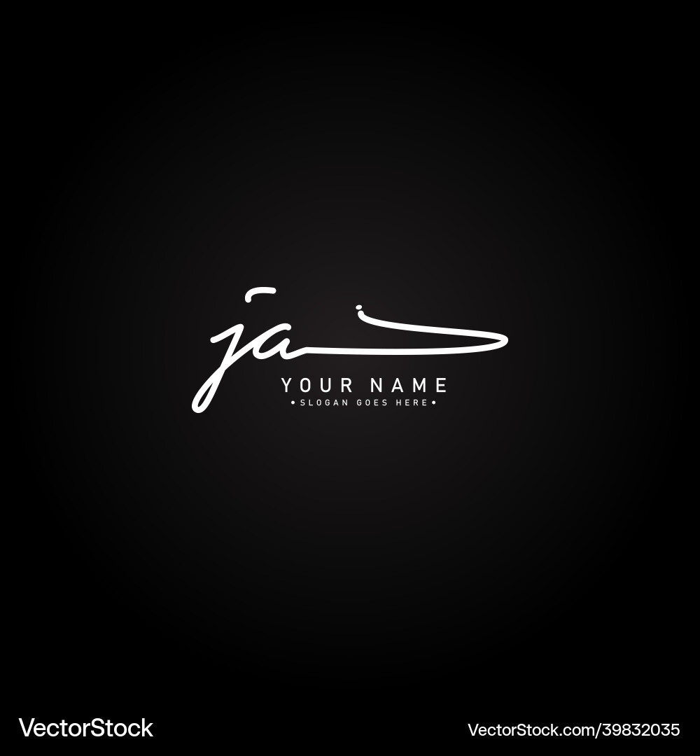 Elegant JA Initial Signature Logo Vector Image