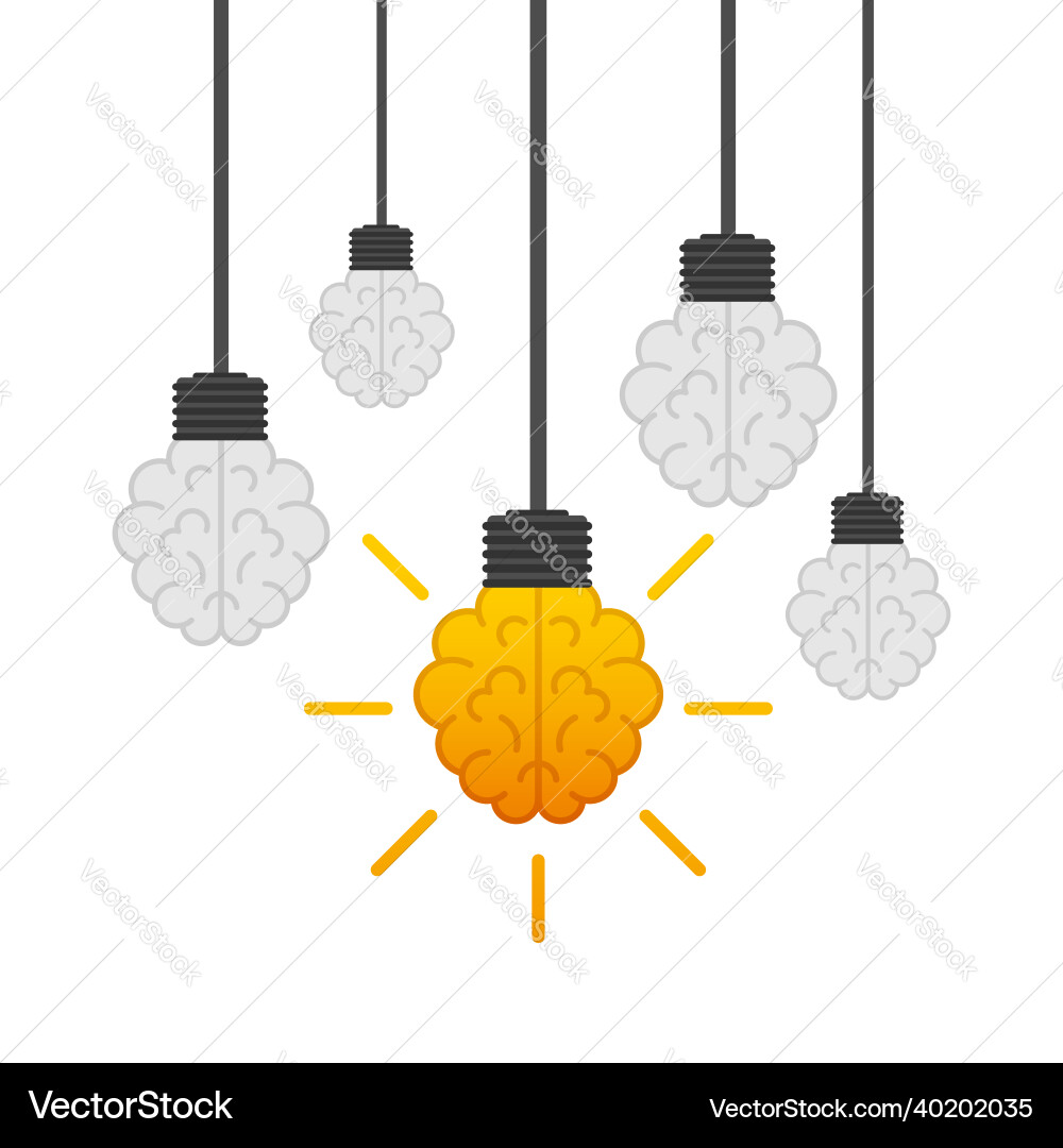 Flat idea for concept design lightbulb icon Flat idea for concept design lightbulb icon Vector Image