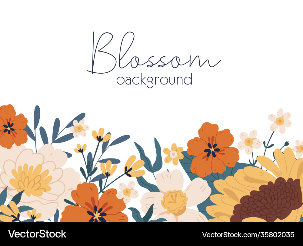 Floral Botanical Border Backdrop vector image