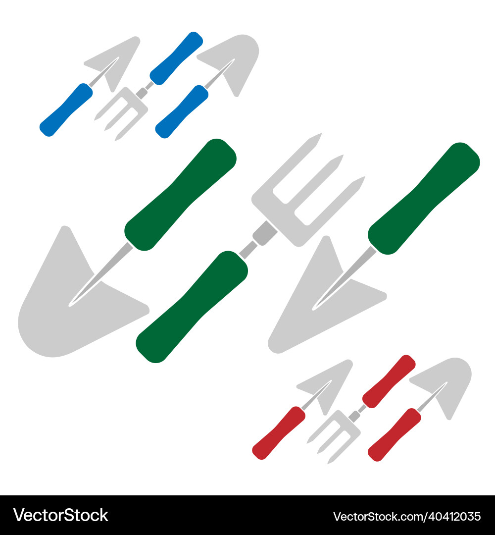 Gardening tools three sets of garden equipment Gardening tools three sets of garden equipment vector image