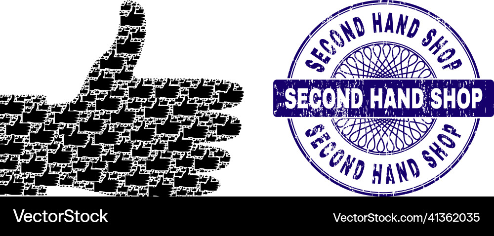 Hand palm recursion composition of items Vector Image
