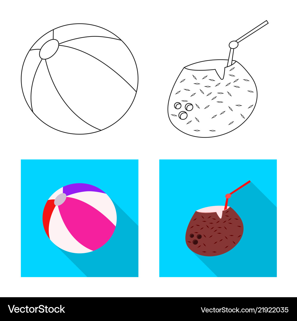 Isolated object of pool and swimming symbol set vector image