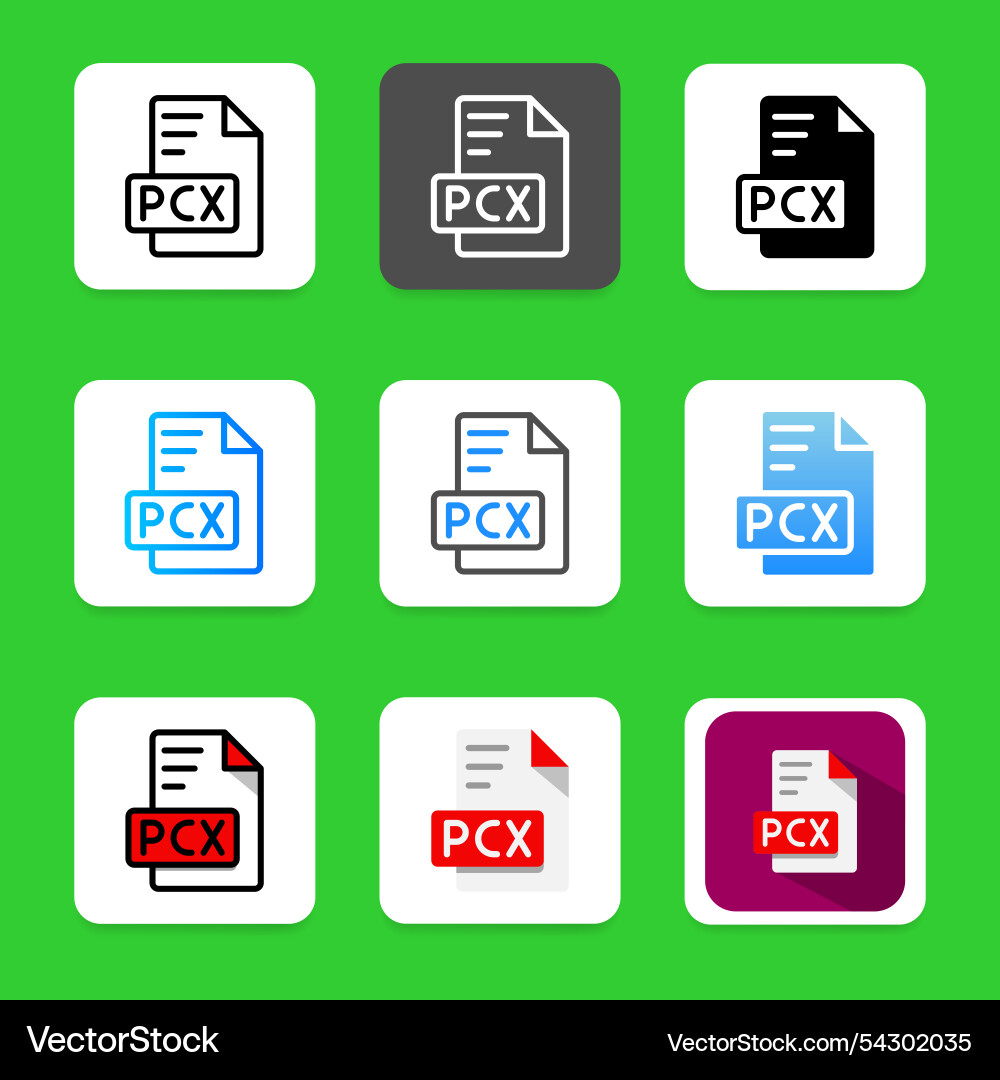 Legen Sie pcx Datendatei-Symbol Typ Format Legen Sie pcx Datendatei-Symbol Typ Format vektorbild