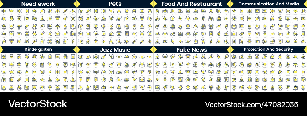 Linear style icons pack in this bundle include Linear style icons pack in this bundle include vector image