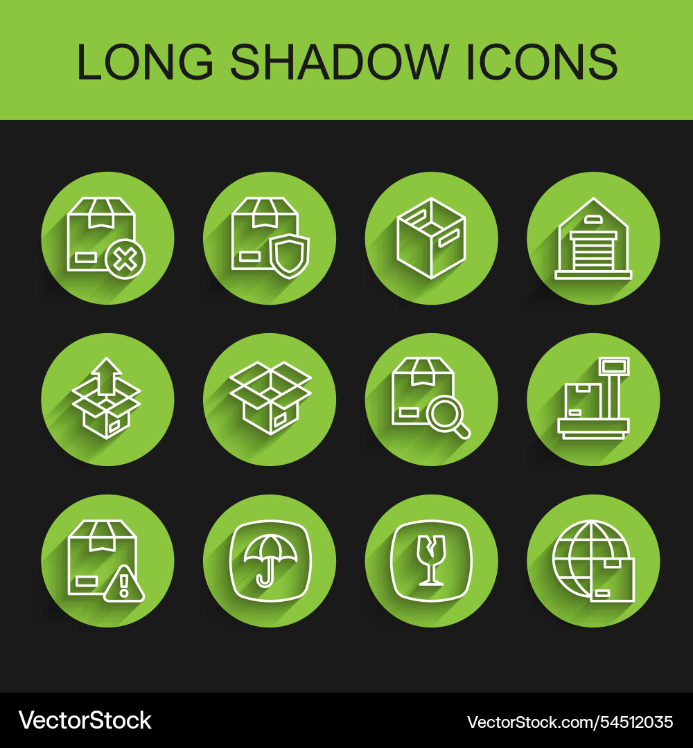 Set line delivery security with shield package Set line delivery security with shield package vector image