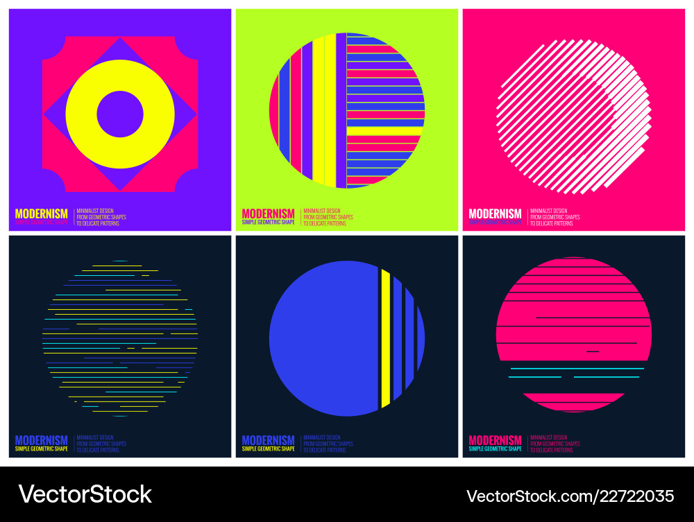 Simplicity geometric design set clean lines Vector Image