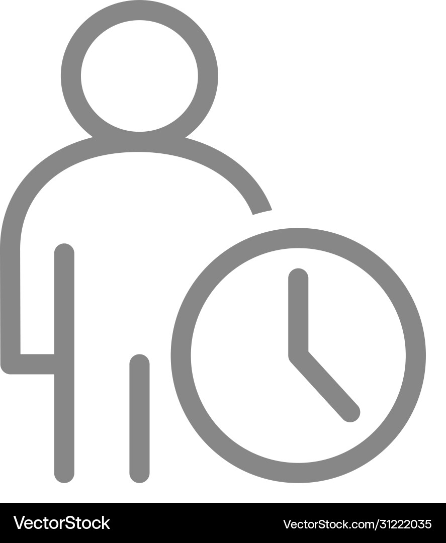 User profile with clock line icon public vector image