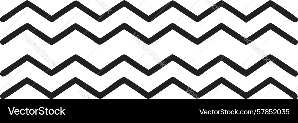 Varied zigzag horizontal lines abstract dynamic vector image