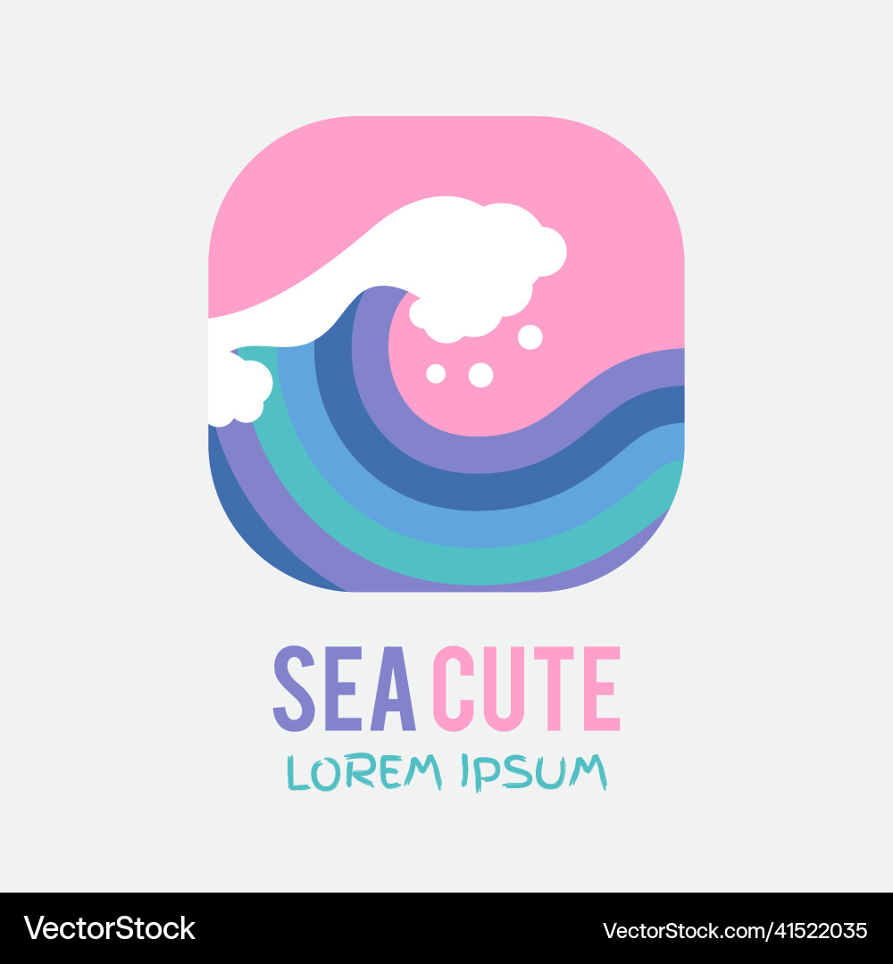 Wave logo japan concept design vector image