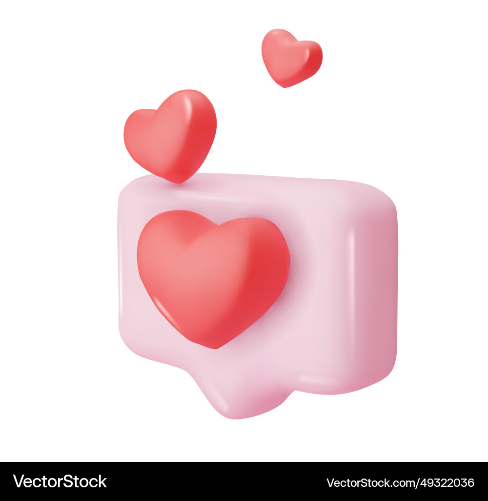 3d icon message dialog button with red 3d icon message dialog button with red Vector Image