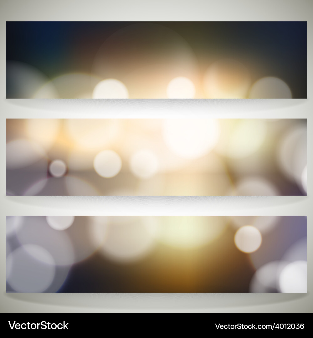 Blurry backgrounds set with bokeh effect abstract vector image