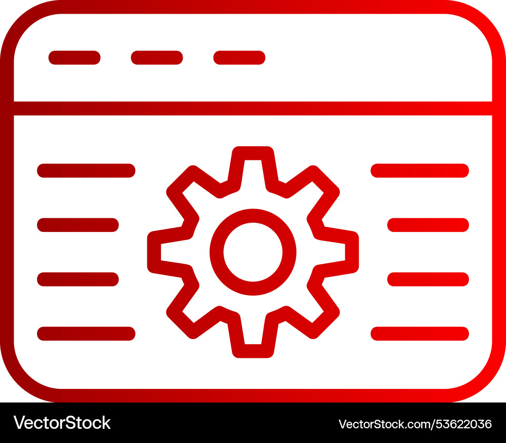 Browser settings line gradient icon Vector Image