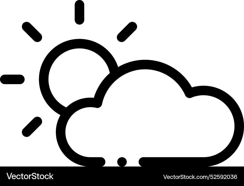 Cloudy icon thin linear style design isolated Cloudy icon thin linear style design isolated Vector Image