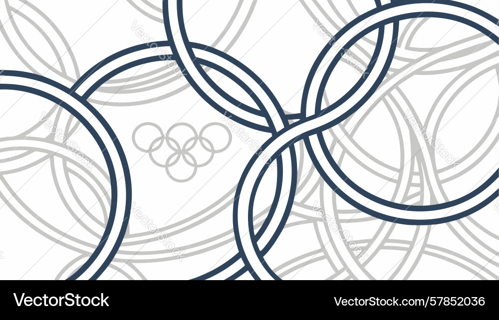 Interlocking rings abstract geometric pattern vector image