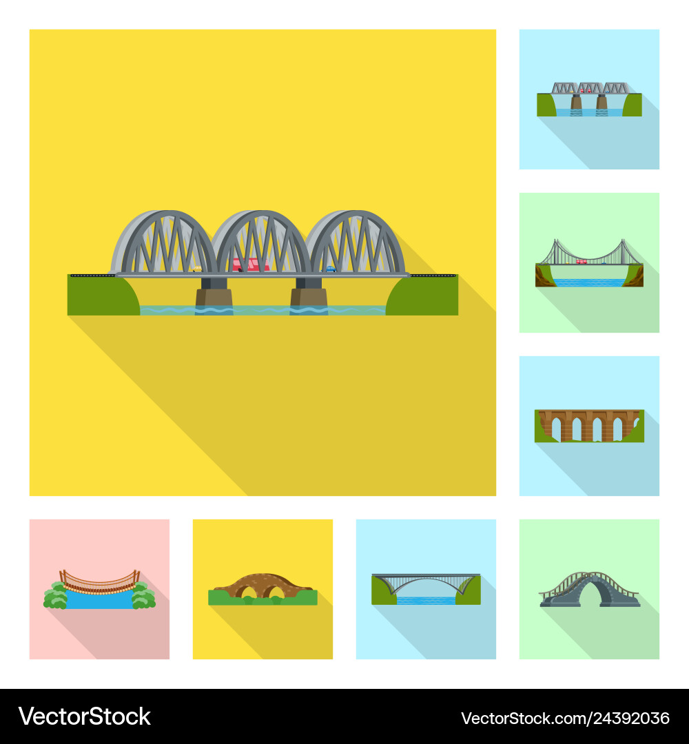 Isolated object of bridgework and bridge symbol Isolated object of bridgework and bridge symbol vector image