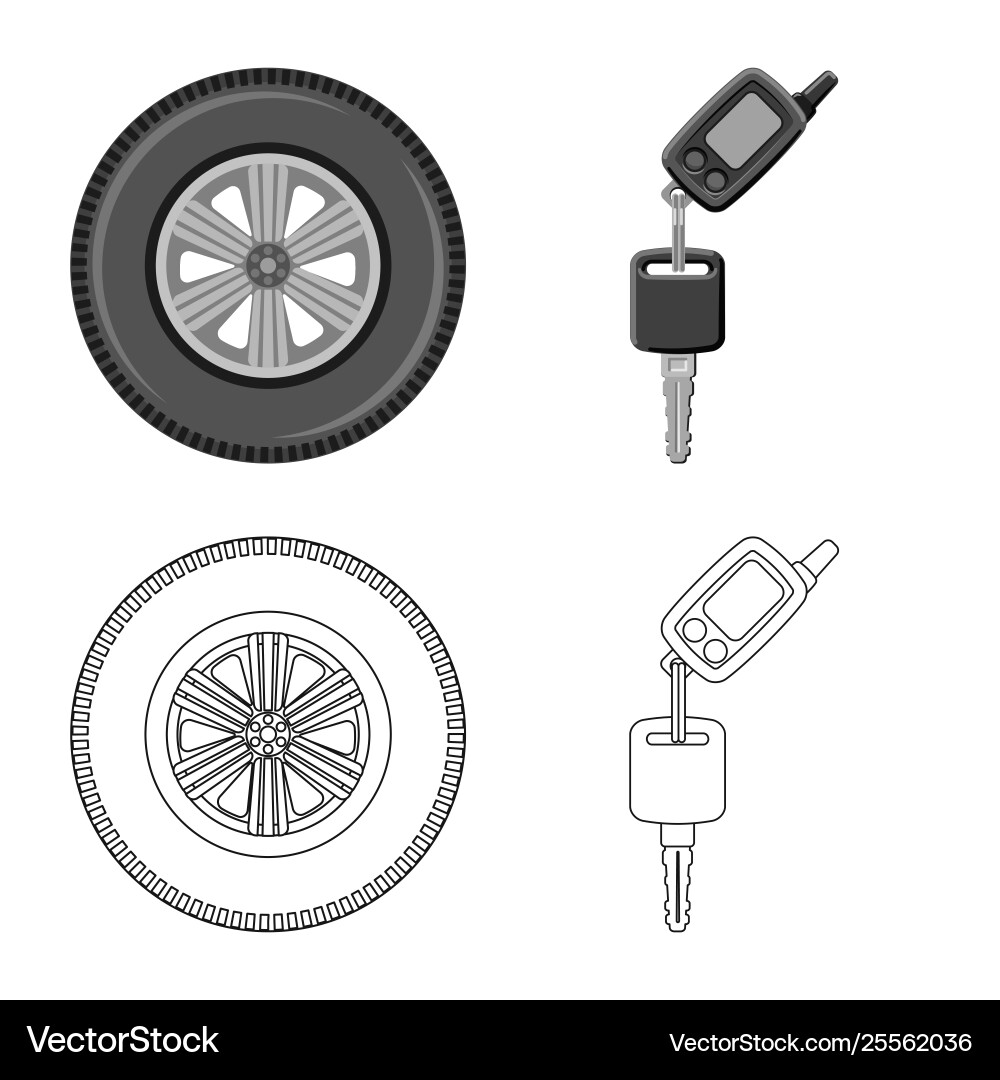 Isolierte Objekt Auto- und Teilsymbol-Set Isolierte Objekt Auto- und Teilsymbol-Set vektorbild