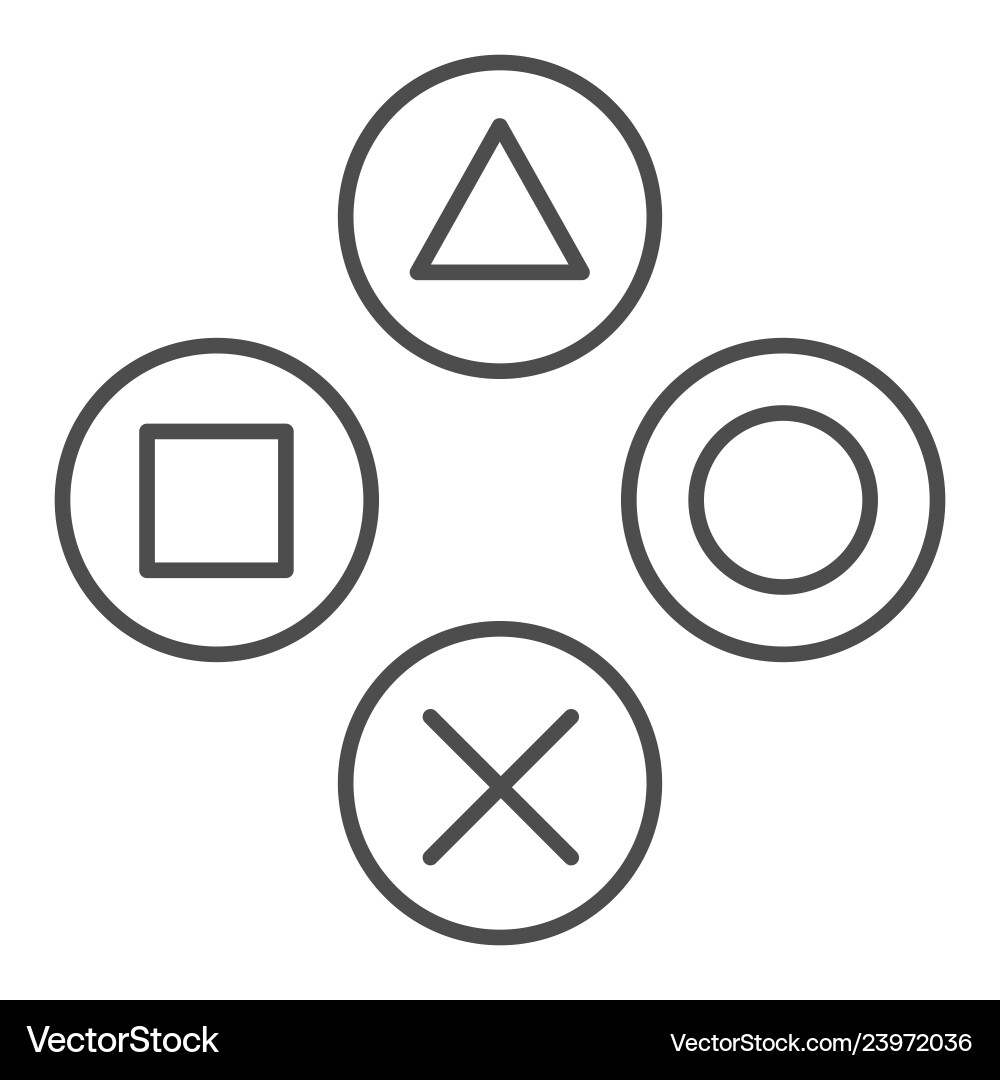 Joystick buttons thin line icon game console Vector Image