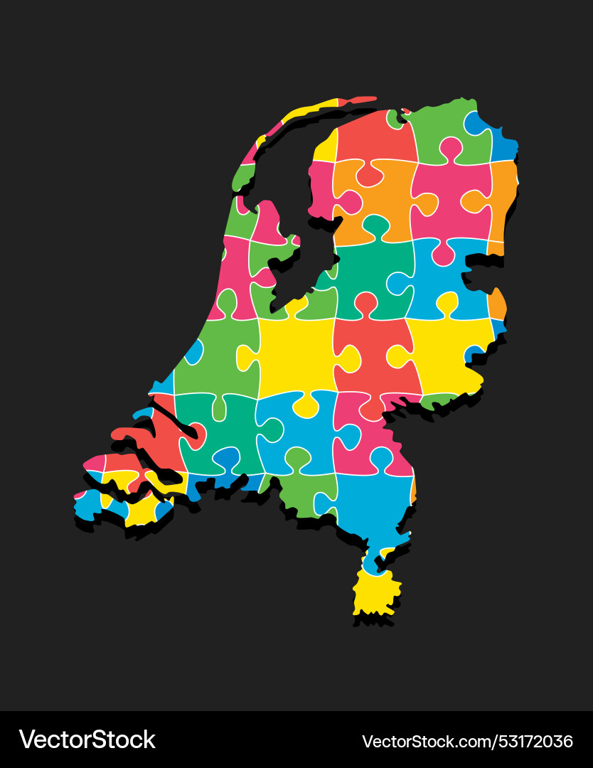 Kreative Karte Netherlands aus Farbe Puzzle jigsaw Kreative Karte Netherlands aus Farbe Puzzle jigsaw vektorbild