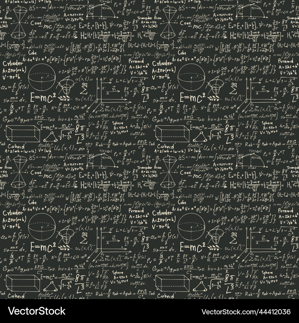 Math seamless pattern with formulas and sketches Math seamless pattern with formulas and sketches vector image