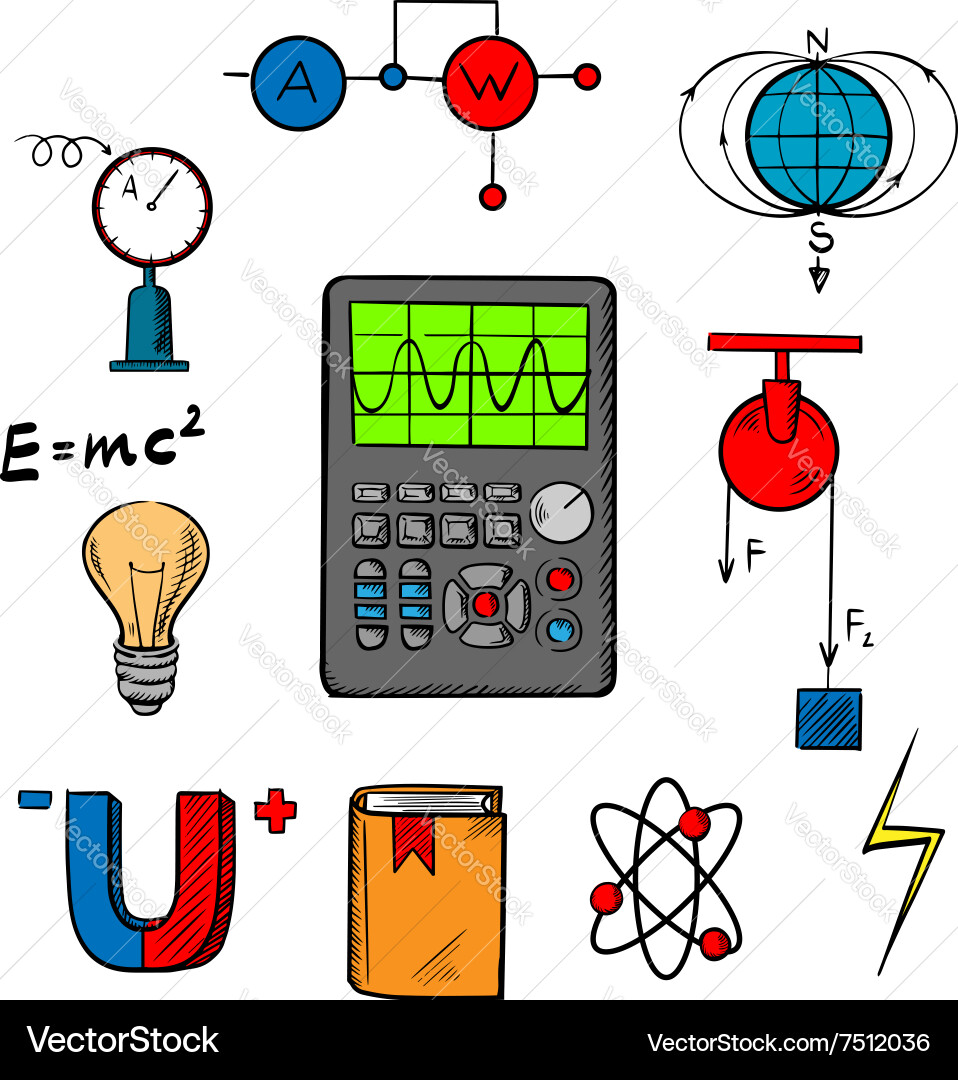 Physics Science Icons & Objects vector image
