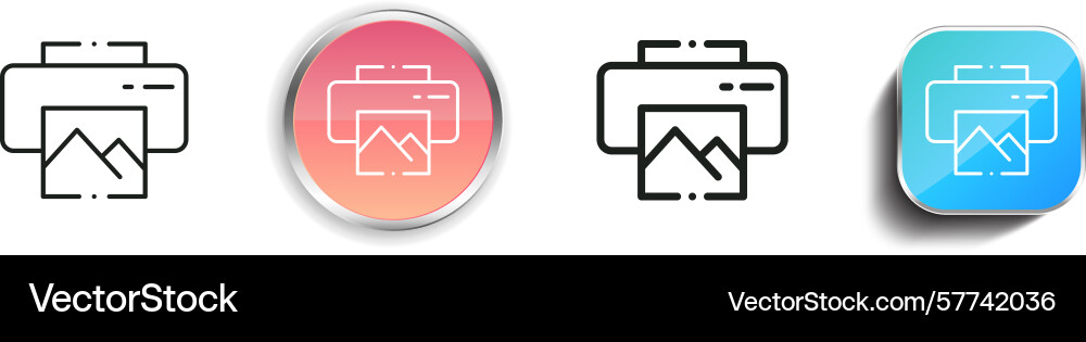 Print icon thin linear regular and button style Print icon thin linear regular and button style vector image