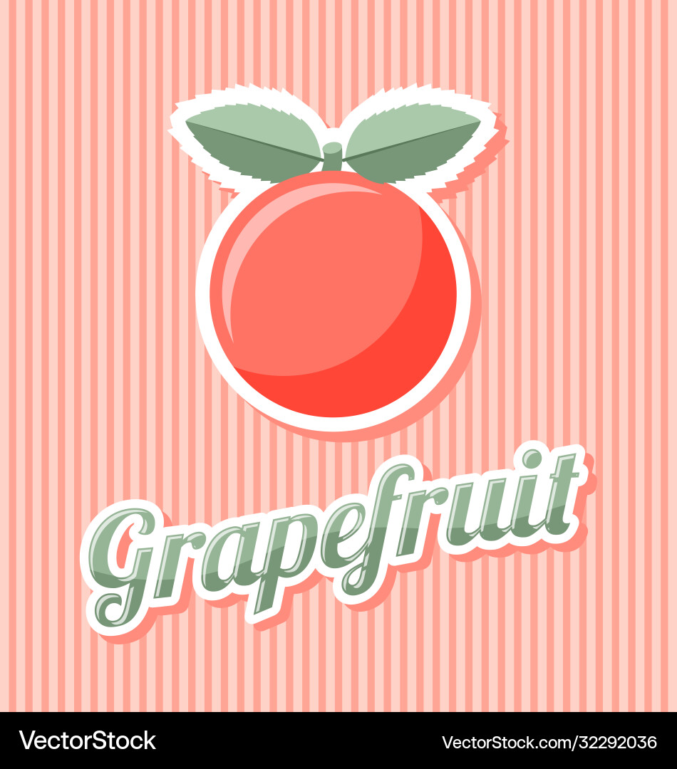 Retro grapefruit with title on striped background Retro grapefruit with title on striped background vector image