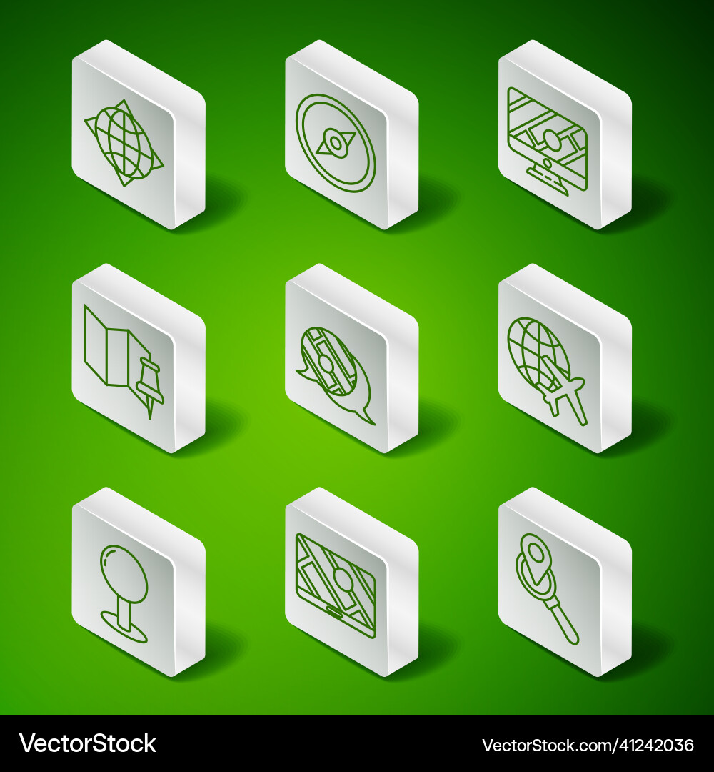 Set line search location city map navigation Set line search location city map navigation vector image