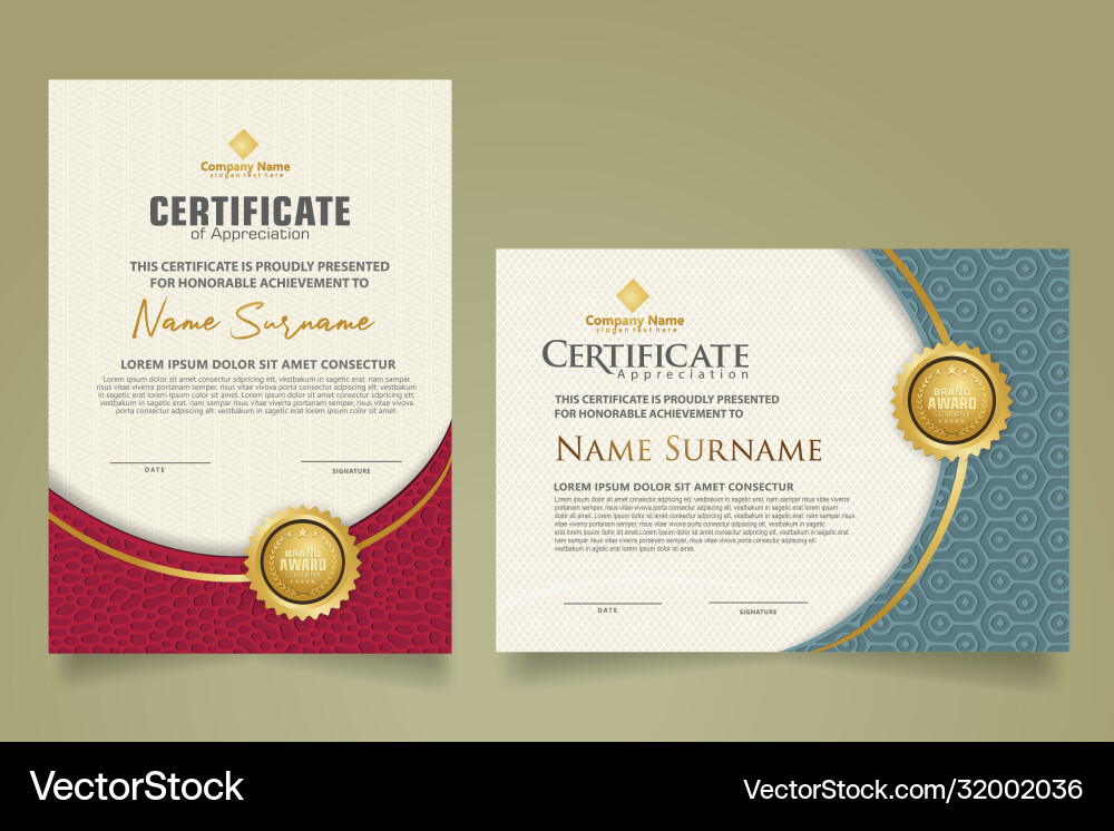 Set modern certificate template with dynamic Set modern certificate template with dynamic Vector Image