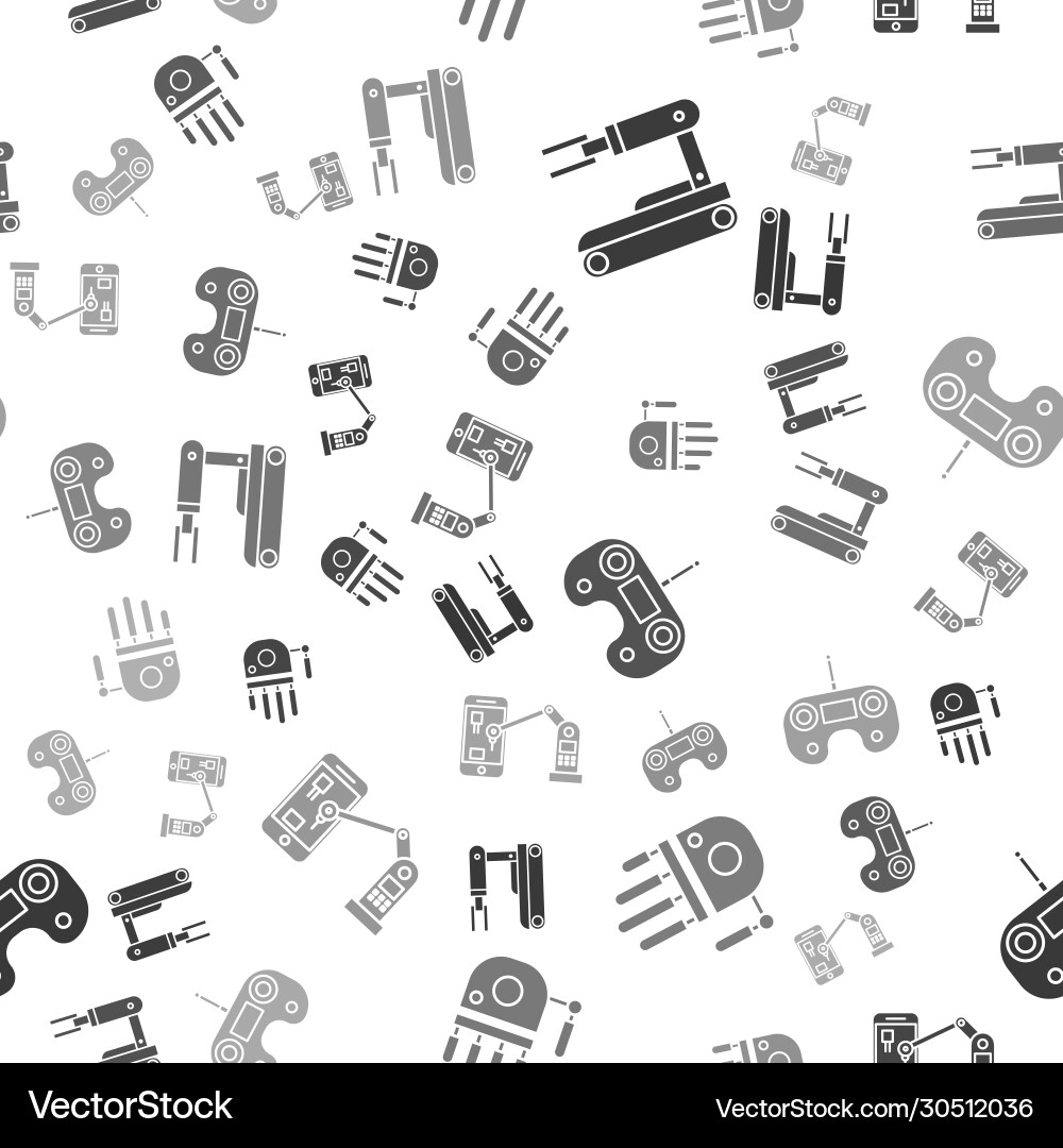 Set robot mechanical hand remote control Vector Image