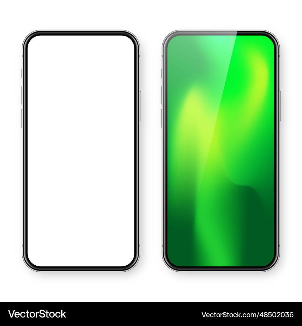 Smartphone with blank touch screen and abstract vector image