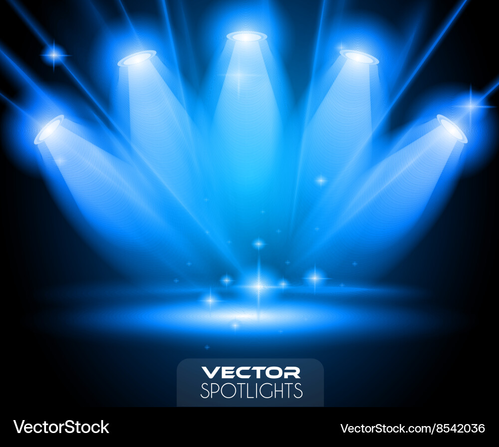 Spotlights scene with different source of lights Vector Image