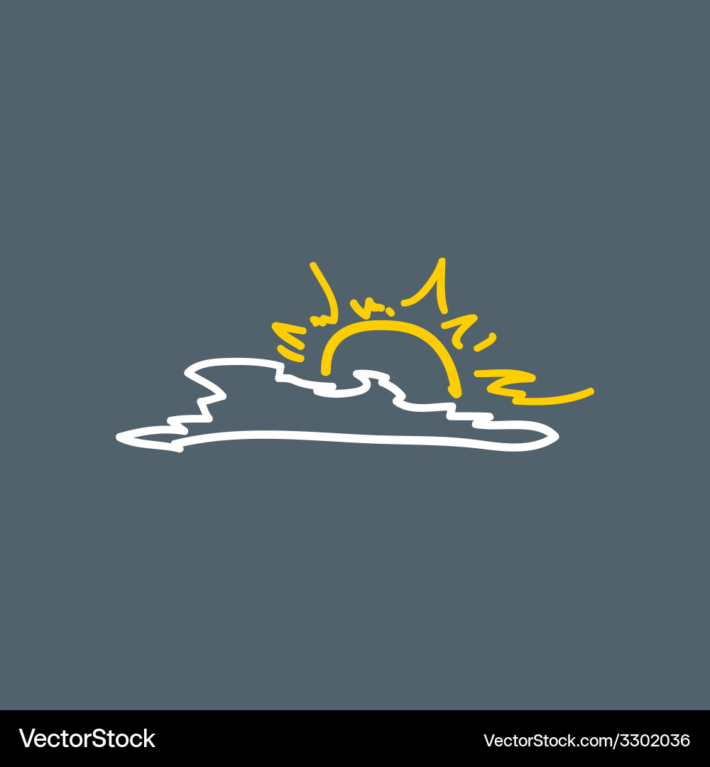 Sun and cloud Royalty Free Vector Image - VectorStock