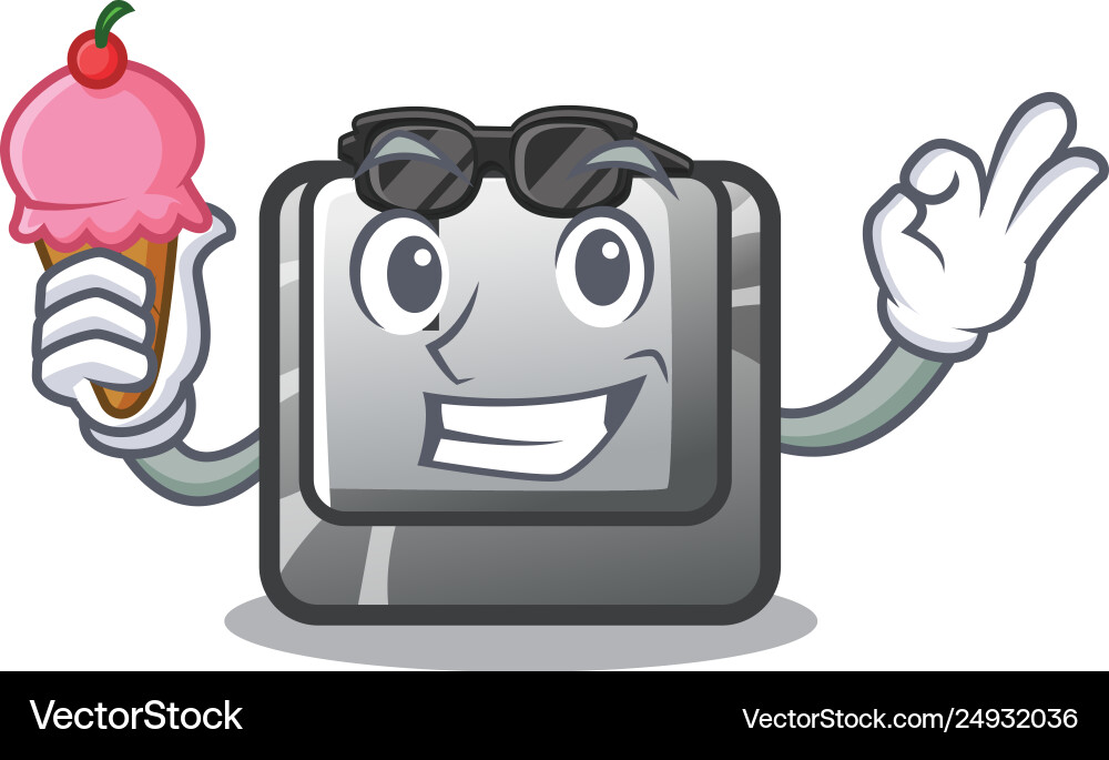 With ice cream button i in character shape With ice cream button i in character shape Vector Image
