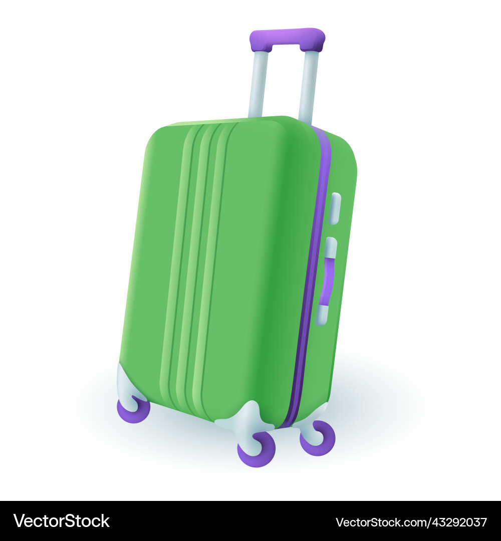3d cartoon style luggage or travel bag icon Vector Image