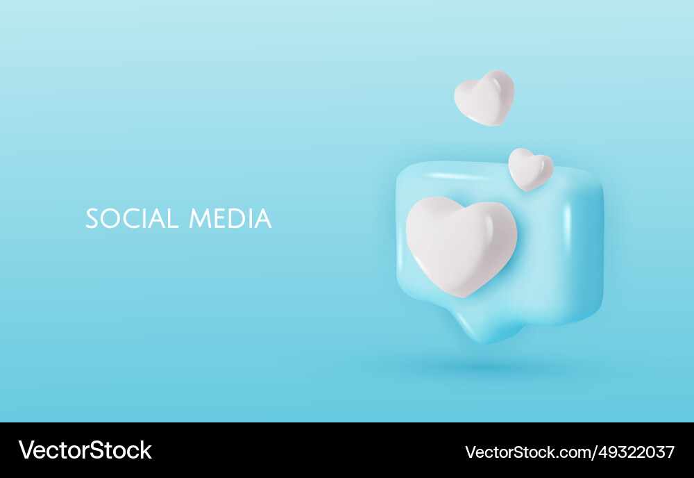3d icon message dialog button with heart 3d icon message dialog button with heart Vector Image
