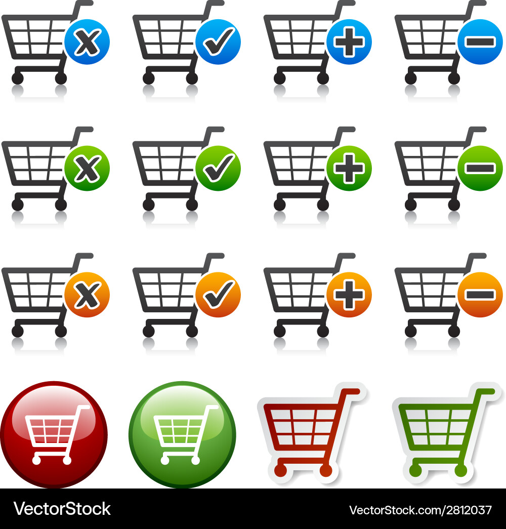 Add delete shopping cart item vector image