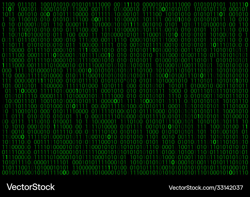 Binary matrix on a black background Vector Image