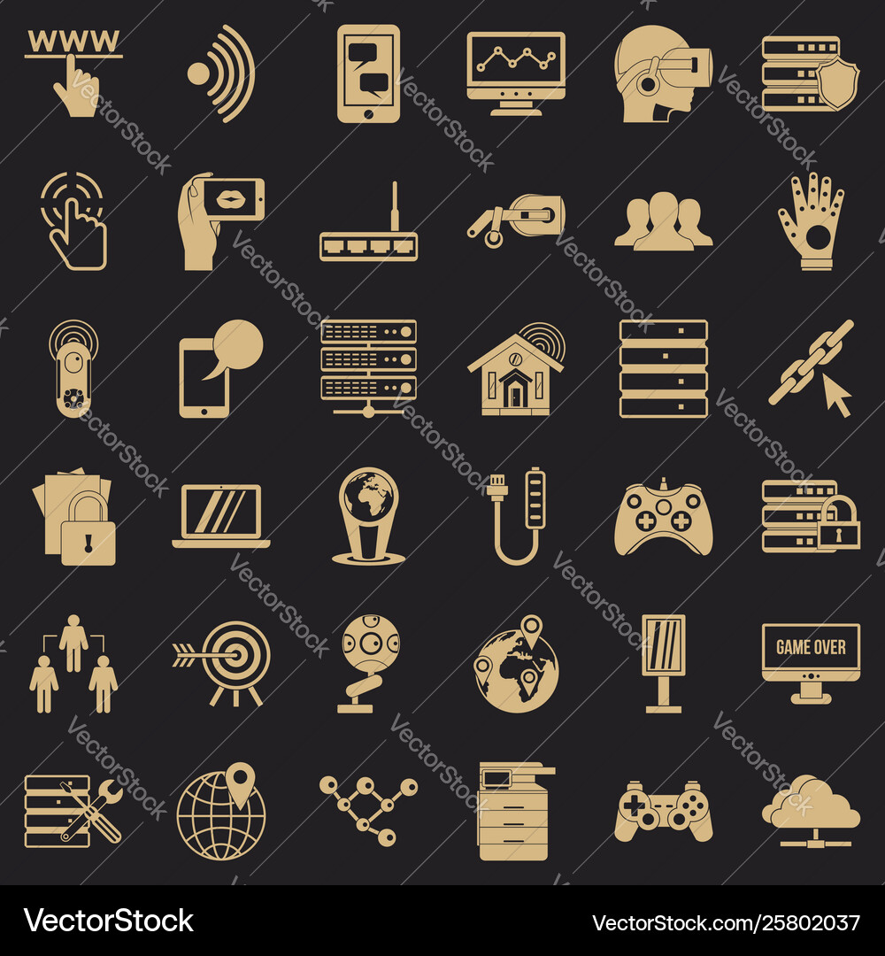 Broadcaster icons set simple style Broadcaster icons set simple style vector image
