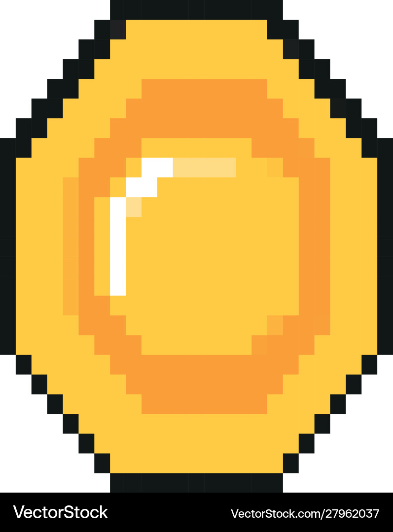 Coin 8 bits pixelated style icon Vector Image