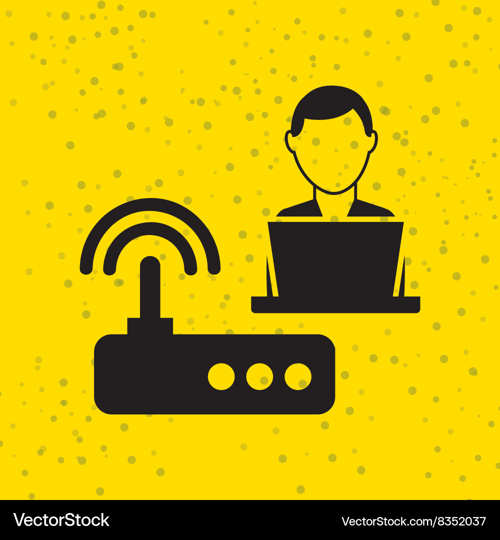 Computer user design vector image