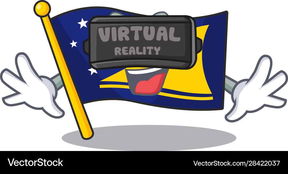 Cool Flag tokelau Scroll Charakter mit virtuellem Vektorbild