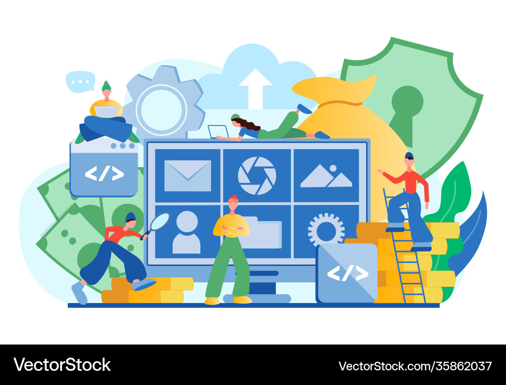 Data management privacy security file Data management privacy security file vector image