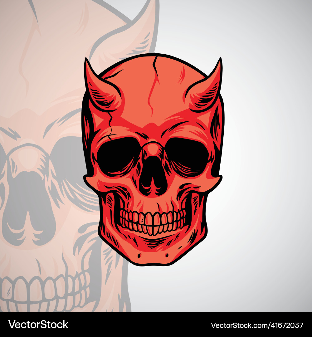 Demon head skull logo design Demon head skull logo design vector image