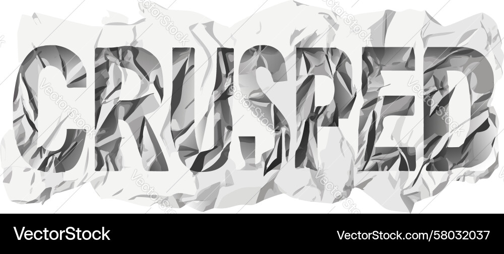 Distorted Crumpled Text Effect Vector Image