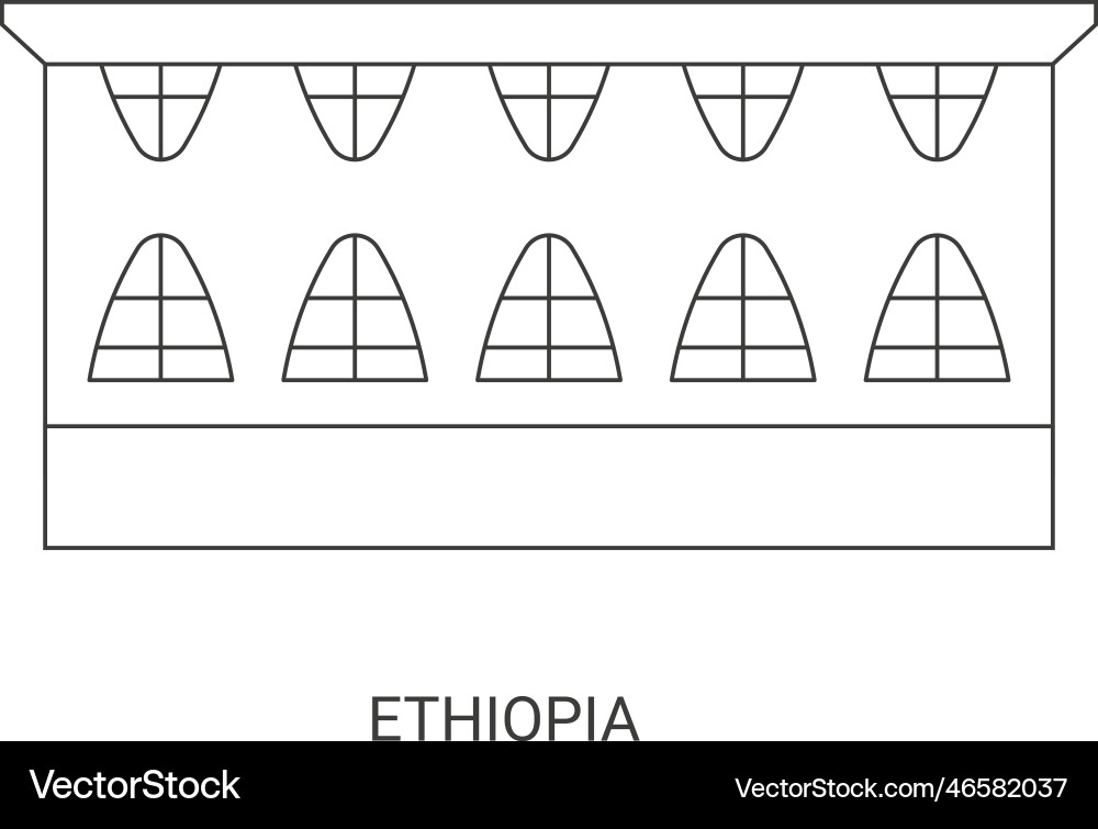 Ethiopia travel landmark Ethiopia travel landmark vector image