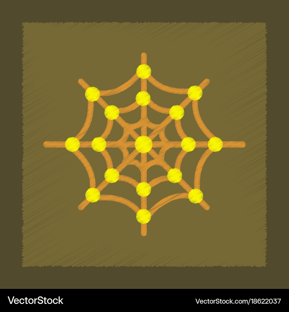 Flat shading style icon spider web Vector Image