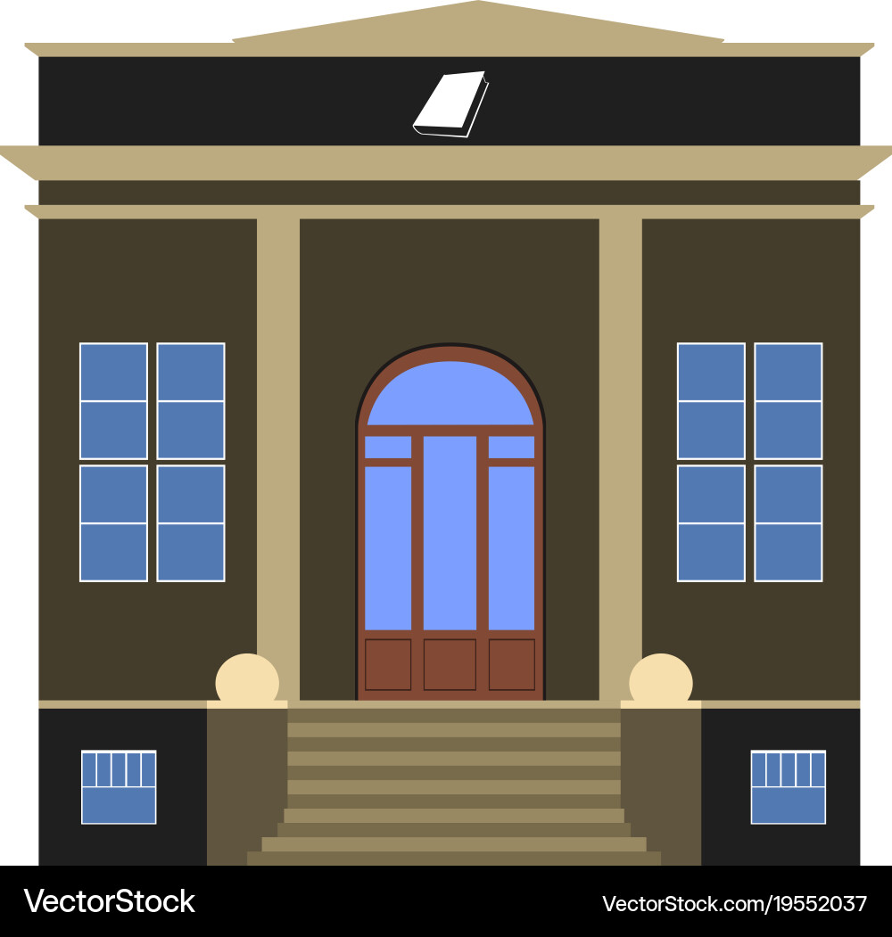 Front view of a library Vector Image