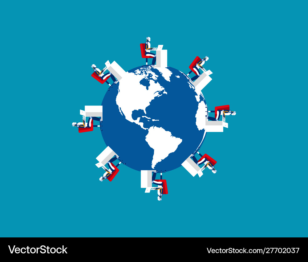 Global artificial intelligence working concept Global artificial intelligence working concept vector image